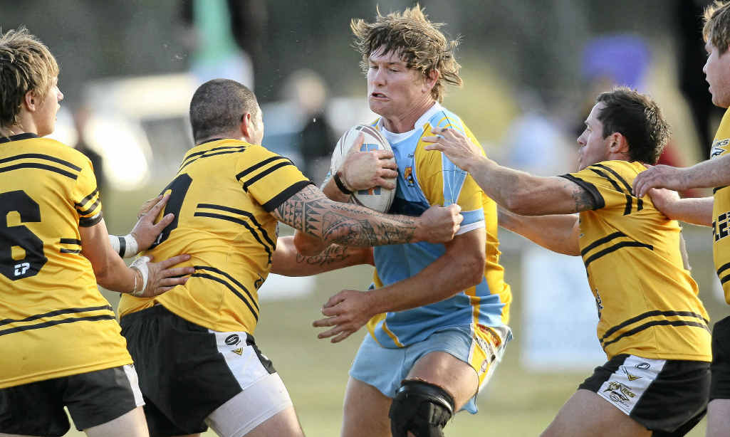 Devils’ captain Riley McDowall takes the ball and scores a second try for Gympie in a game against Caloundra last year. Devils’ captain Riley McDowall takes the ball and scores a second try for Gympie in a game against Caloundra last year.